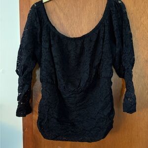 Elegant Black Lace Women's Top